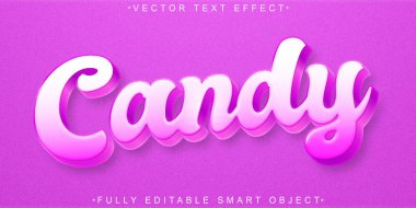 Çizgi film Şeker Vektörü Tamamen Düzenlenebilir Akıllı Nesne Metni Efekti