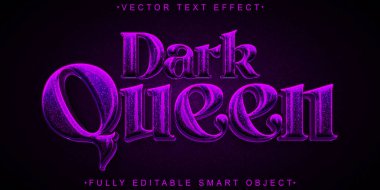 Koyu Kraliçe Vektör Tam Düzenlenebilir Akıllı Nesne Metin Efekti