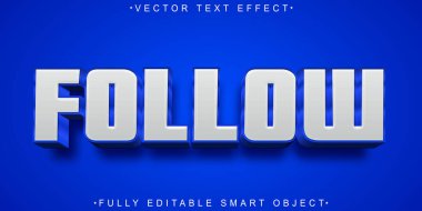 Mavi Takip Vektörü Tam Düzenlenebilir Akıllı Nesne Metin Efekti