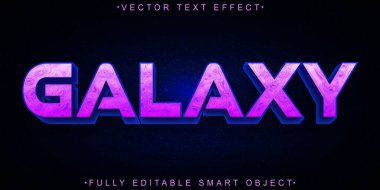 Mor Gökada Vektörü Tam Düzenlenebilir Akıllı Nesne Metni Efekti