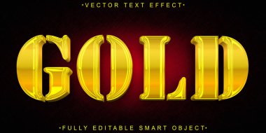 Lüks Altın Vektör Tam Düzenlenebilir Akıllı Nesne Metin Efekti 