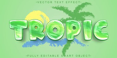 Çizgi film Tropik Vektör Tam Düzenlenebilir Akıllı Nesne Metin Efekti