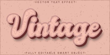 Klasik Vektör Tam Düzenlenebilir Akıllı Nesne Metin Efekti 