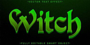 Yeşil Cadı Vektörü Tam Düzenlenebilir Akıllı Nesne Metin Efekti