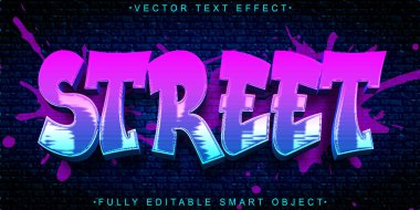 Renkli Graffiti Sokak Vektörü Tamamen Düzenlenebilir Akıllı Nesne Metni