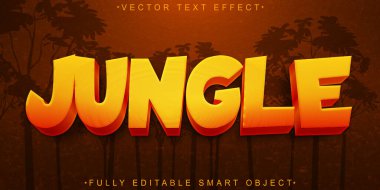 Çizgi film Turuncu Orman Vektörü Tamamen Düzenlenebilir Akıllı Nesne Metni Efekti