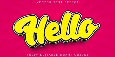 Çizgi film Eski Okul Merhaba Vektör Tamamen Düzenlenebilir Akıllı Nesne Metni 