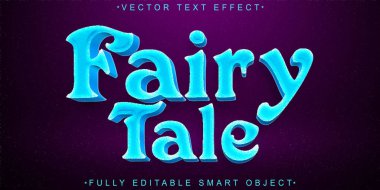 Peri masalı Vektörü Tam Düzenlenebilir Akıllı Nesne Metin Efekti