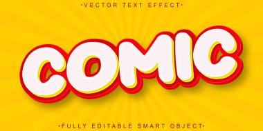 Çizgi Roman Vektörü Tamamen Düzenlenebilir Akıllı Cisim Metni Efekti