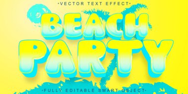 Çizgi film Retro Beach Parti Vektörü Tamamen Düzenlenebilir Akıllı Nesne Tex