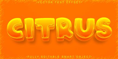 Çizgi film Turuncu Vektör Tam Düzenlenebilir Akıllı Nesne Metin Efekti