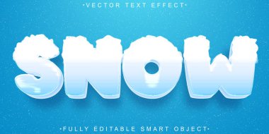 Kış Vektörü Tam Düzenlenebilir Akıllı Nesne Metin Efekti