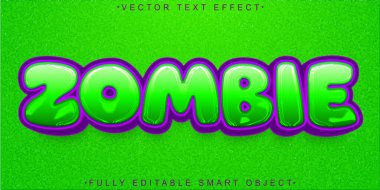 Çizgi film Zombi Vektörü Tamamen Düzenlenebilir Akıllı Nesne Metin Efekti