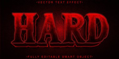 Kırmızı Sert Vektör Tam Düzenlenebilir Akıllı Nesne Metin Efekti