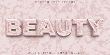 Zarif Güzellik Vektörü Tamamen Düzenlenebilir Akıllı Nesne Metin Efekti