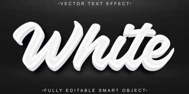 Betik Beyaz Vektör Tam Düzenlenebilir Akıllı Nesne Metin Efekti