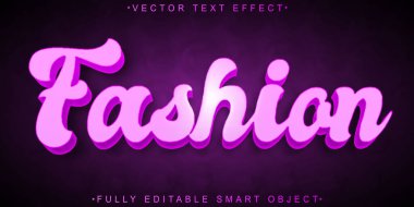 Mor Moda Vektörü Tam Düzenlenebilir Akıllı Nesne Metin Efekti