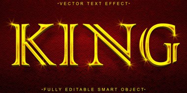 Lüks Altın Kraliyet Kralı Vektör Tamamen Düzenlenebilir Akıllı Nesne Metni