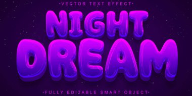 Renkli Mor Gece Rüyası Vektörü Tamamen Düzenlenebilir Akıllı Nesne T