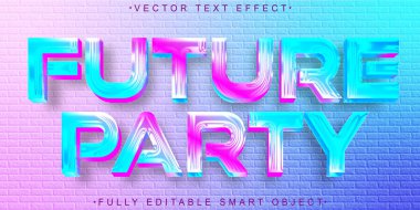 Sanal Parti Vektörü Tam Düzenlenebilir Akıllı Nesne Metin Efekti