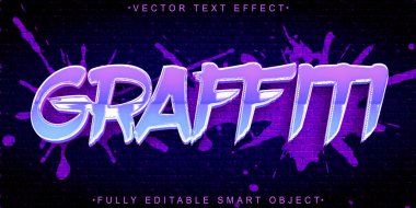 Renkli Graffiti Vektörü Tam Düzenlenebilir Akıllı Nesne Metin Efekti