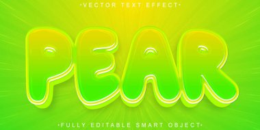 Fresh Fruit Armut Vektörü Düzenlenebilir Akıllı Nesne Metni