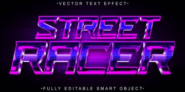 Parlak Mor Sokak Yarışçısı Vektörü Tamamen Düzenlenebilir Akıllı Nesne Tex