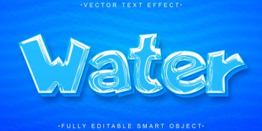 Çizgi film Su Vektörü Tam Düzenlenebilir Akıllı Nesne Metin Efekti