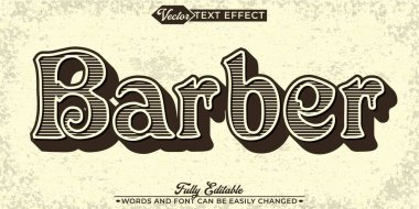 Klasik Barber Vektör Düzenlenebilir Metin Efekti Şablonu