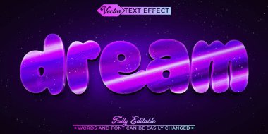 Tatlı Rüyalar Vektör Düzenlenebilir Metin Efekti Şablonu