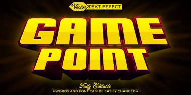 Oyun Noktası Vektörü Düzenlenebilir Metin Efekti Şablonu