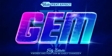 Gem Vektörü Düzenlenebilir Metin Efekti Şablonu