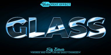 Cam Vektörü Düzenlenebilir Metin Efekti Şablonu