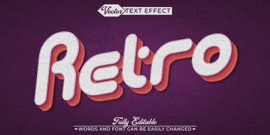 Retro Style Vector Editable Text Effect Template clipart