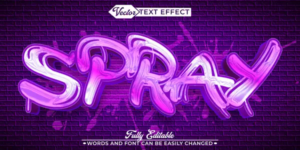 Mor Sprey Graffiti Vektör Düzenlenebilir Metin Efekti Şablonu