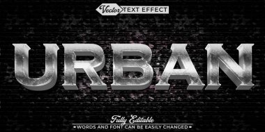 Eskimiş Şehir Vektörü Düzenlenebilir Metin Efekti Şablonu