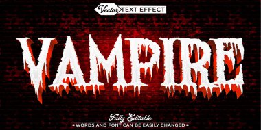 Korku Kanı Vampir Vektörü Düzenlenebilir Metin Efekti Şablonu