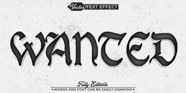  Batı Kovboyu Aranıyor Vektör Düzenlenebilir Metin Efekti Şablonu