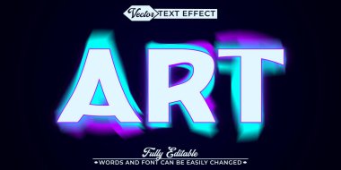 Sanat Renkli Vektör Düzenlenebilir Metin Efekti Şablonu