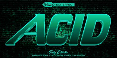 Toksik Asit Vektörü Düzenlenebilir Metin Efekti Şablonu