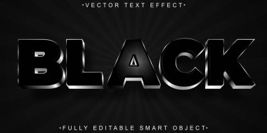 Siyah Vektör Tam Düzenlenebilir Akıllı Nesne Metin Efekti