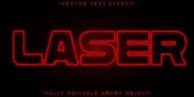 Lazer Vektörü Tam Düzenlenebilir Akıllı Nesne Metin Efekti