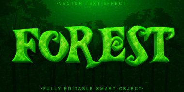 Doğa Yeşil Orman Vektörü Tamamen Düzenlenebilir Akıllı Nesne Metni Effe