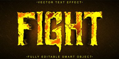 Turuncu Sokak Dövüş Vektörü Tamamen Düzenlenebilir Akıllı Nesne Metni Effe