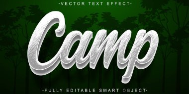 Kamp Vektörü Tam Düzenlenebilir Akıllı Nesne Metin Efekti