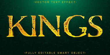 Lüks Altın Kraliyet Kralı Vektör Tamamen Düzenlenebilir Akıllı Nesne Metni