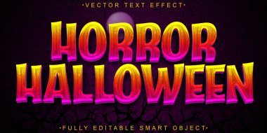 Çizgi film Korku Cadılar Bayramı Vektörü Tamamen Düzenlenebilir Akıllı Nesne Metni