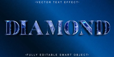 Parlak Mavi Mücevher Elmas Vektörü Tamamen Düzenlenebilir Akıllı Nesne Metni E