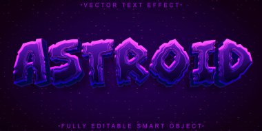 Çizgi film Mor Astroid Vektörü Tamamen Düzenlenebilir Akıllı Nesne 