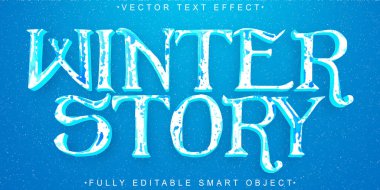 Blue Cold Winter Story Vektörü Tamamen Düzenlenebilir Akıllı Nesne Metni E